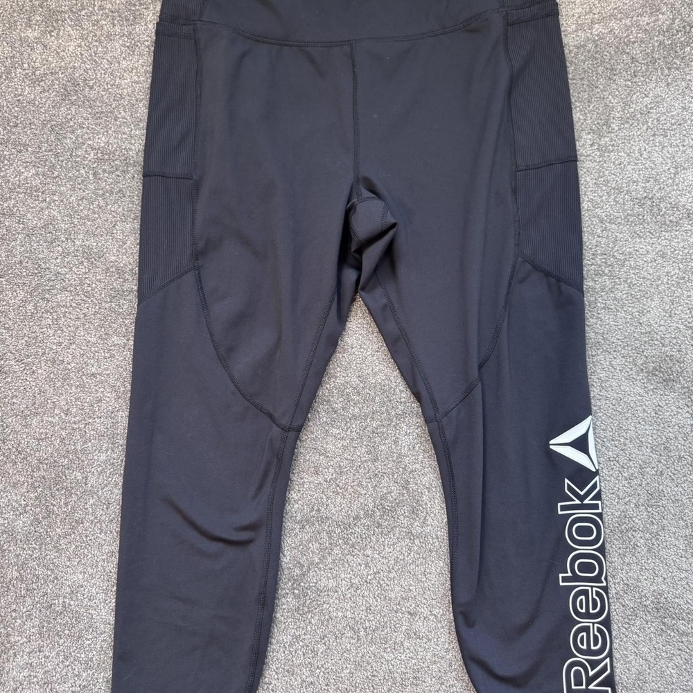 Reebok Women's Black and Navy Leggings